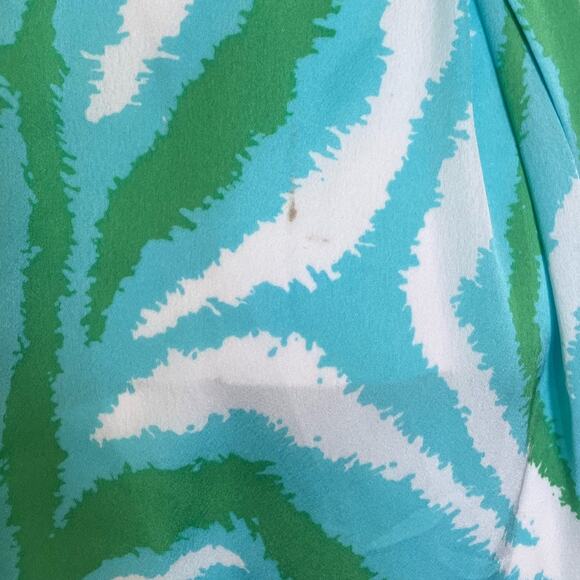 New Diane Von Furstenberg for Target Long Satin Disco Zebra Green Robe Small - Picture 9 of 9